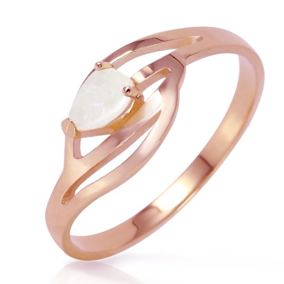 14K Rose Gold Ring w/ Natural Opal - Picture 1 of 2
